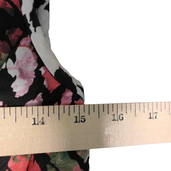 Tahari Fit and Flare Dress Womens 2 Petite 2P Black Abstract Artsy Lined Boho - Picture 8 of 11